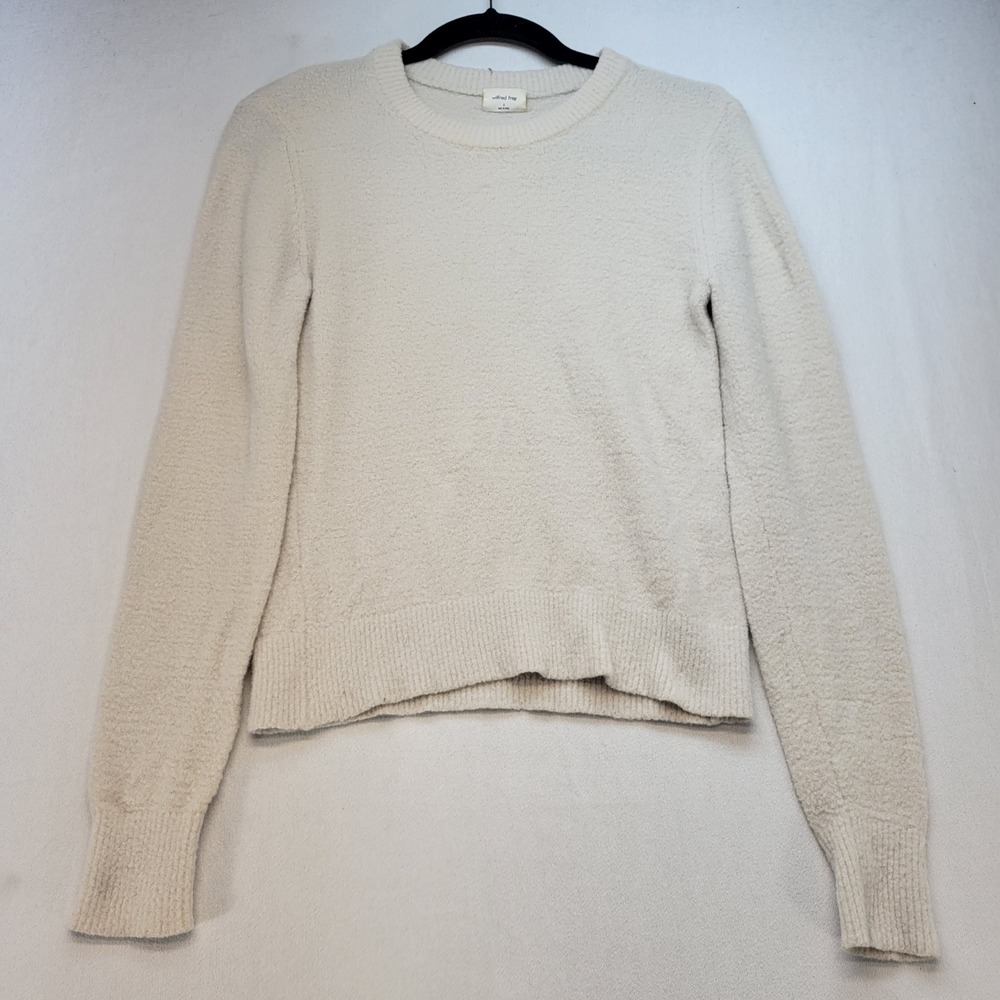 Wilfred Free Sweater Womens Small Cream Ivory Boucle Knit Crew Neck Long Sleeve